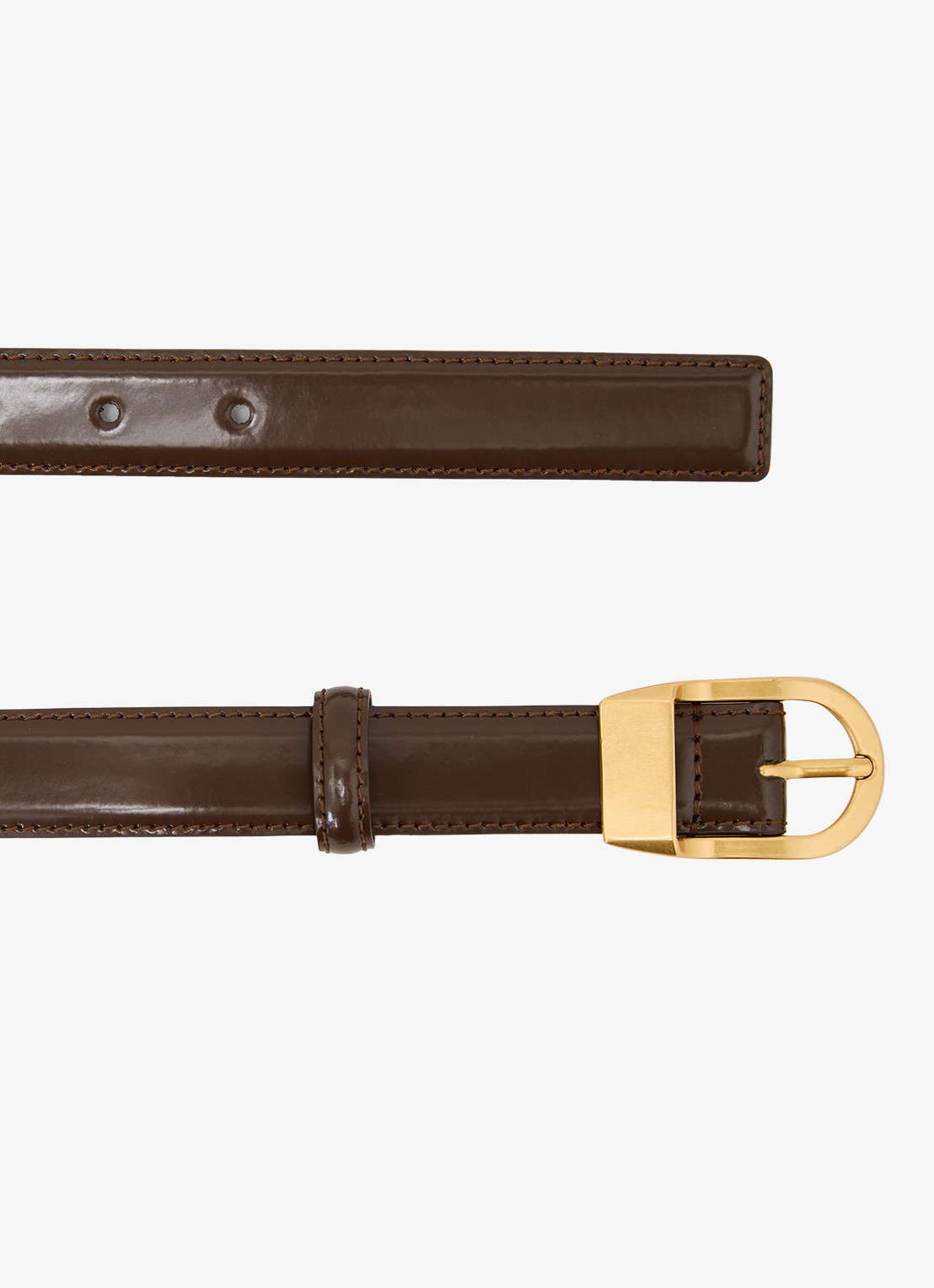 Reiss Hazel riem van leer - detail chocoladebruin