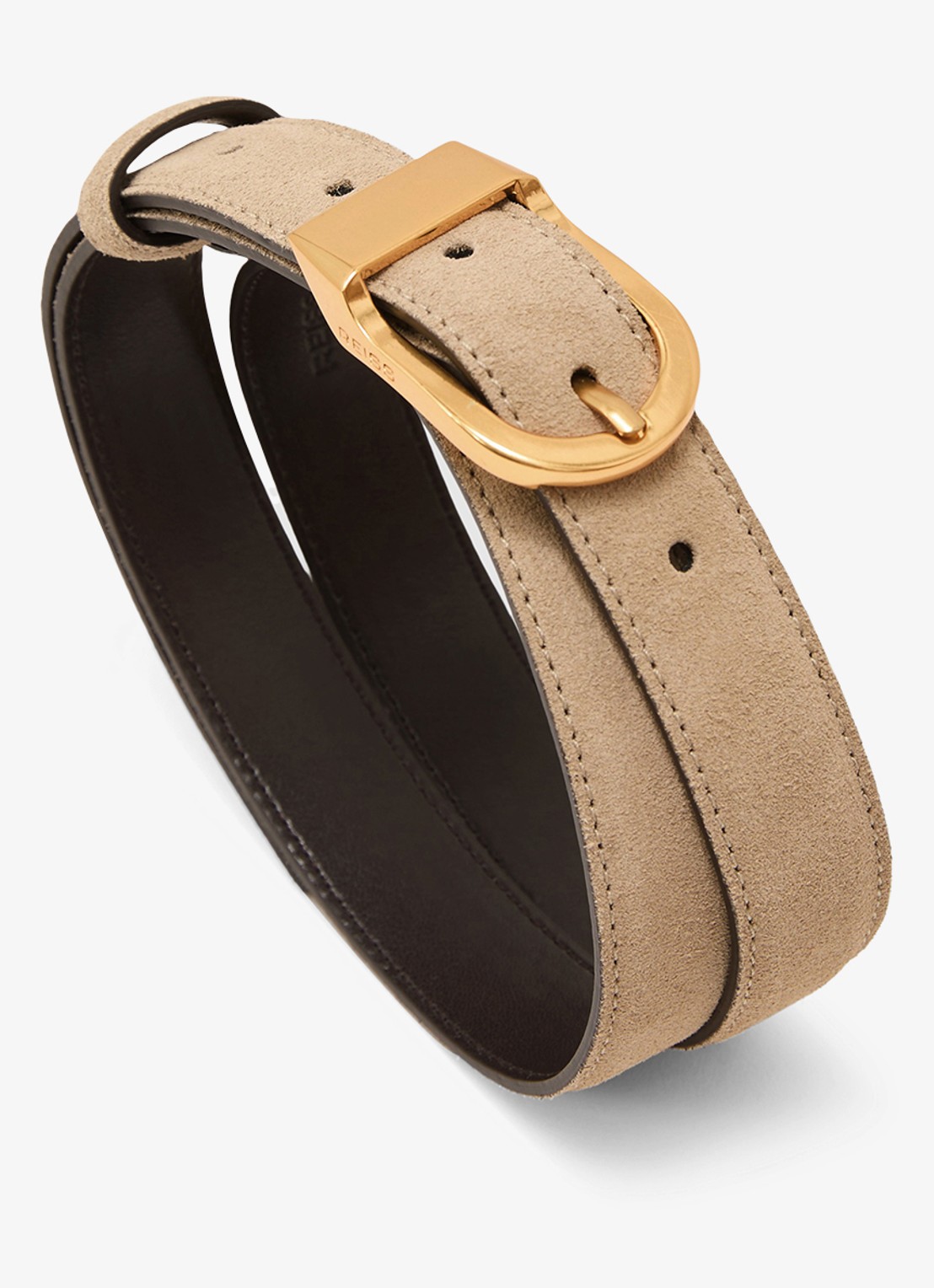 Reiss Hazel riem van leer - detail 3 grijs