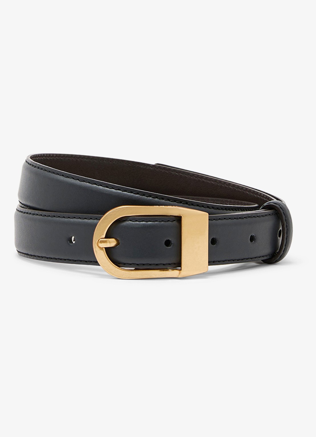 Reiss Hazel riem van leer - voorkant 3 donkerblauw