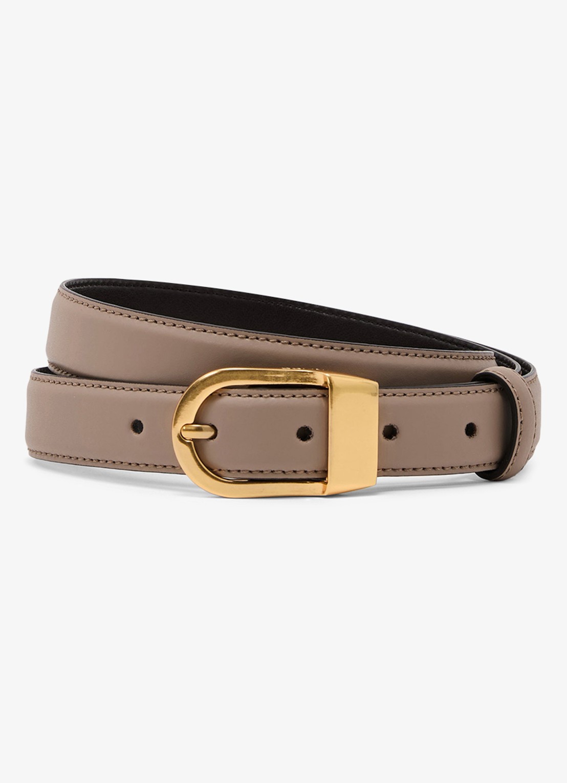 Reiss Hazel riem van leer - voorkant taupe / beige