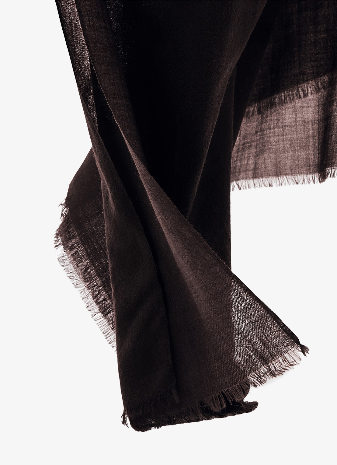 Reiss Heidi sjaal in kasjmierblend 210 x 105 cm - detail 2 donkerbruin