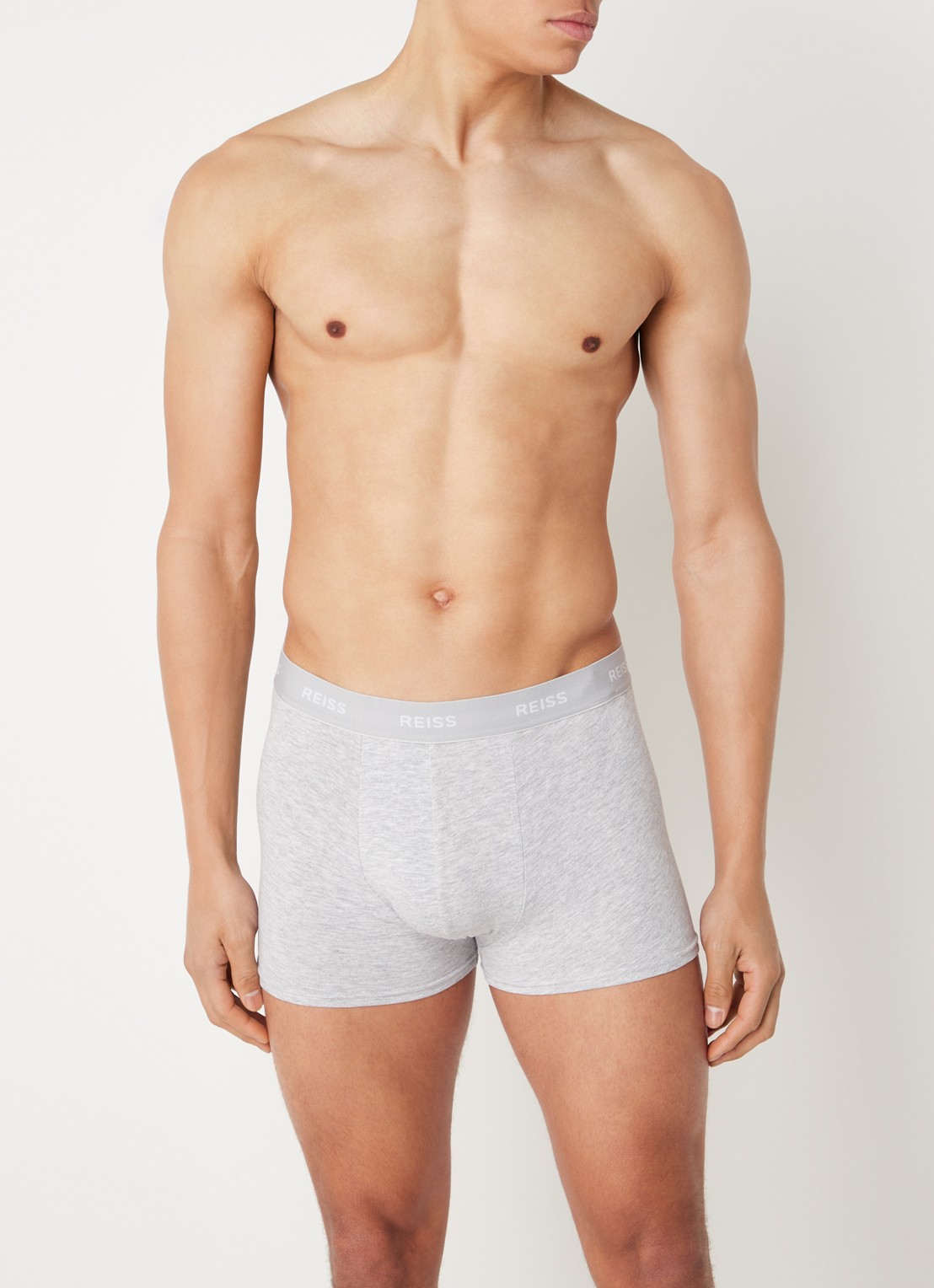 Reiss Heller boxershorts met logoband in 3-pack - voorkant 2 grijs