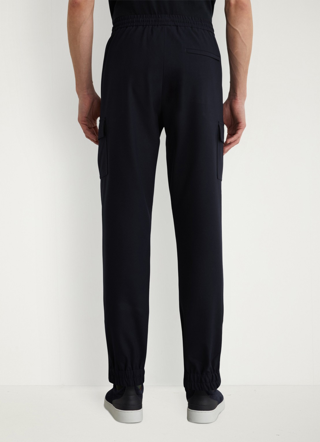 Reiss Hidden tapered fit pantalon met klepzakken - achterkant donkerblauw