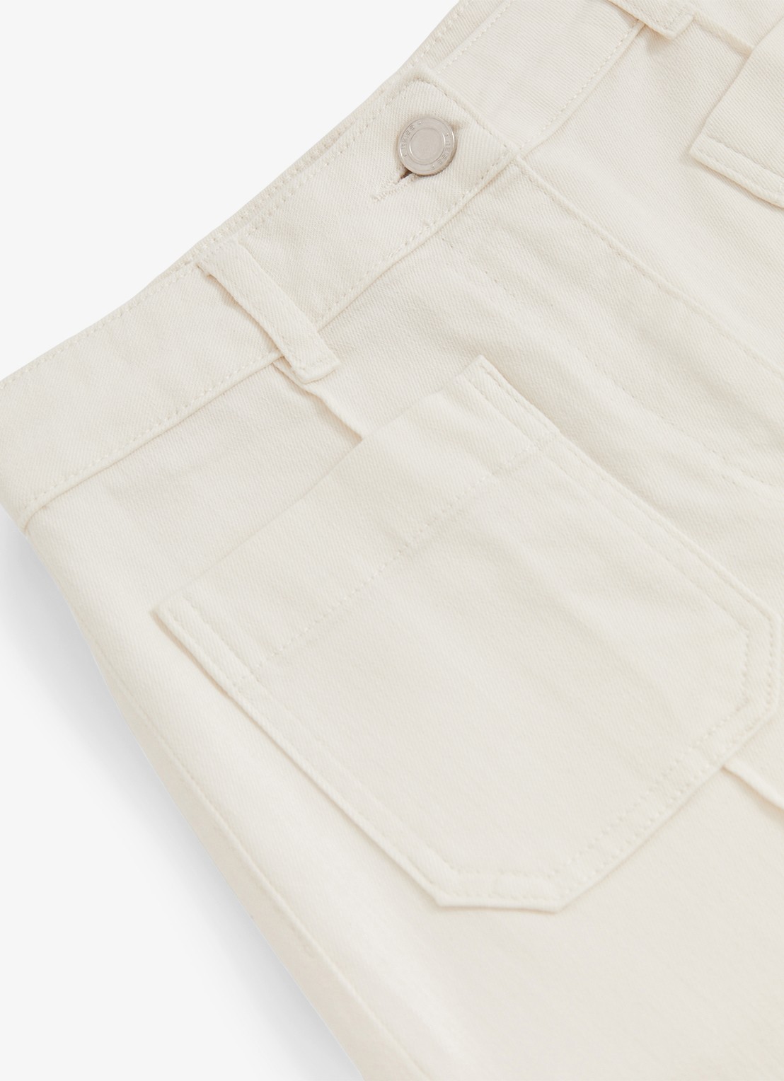 Reiss High waist flared jeans met opgestikte zakken - detail 3 gebroken wit