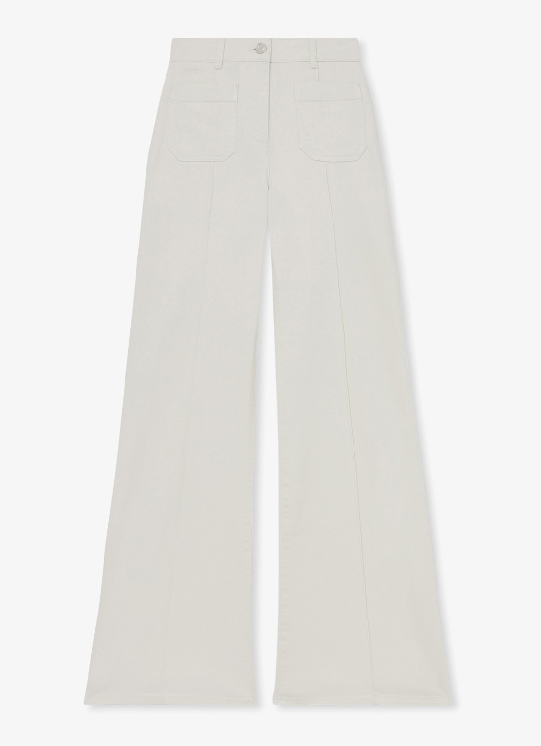 Reiss High waist flared jeans met opgestikte zakken - voorkant 5 gebroken wit