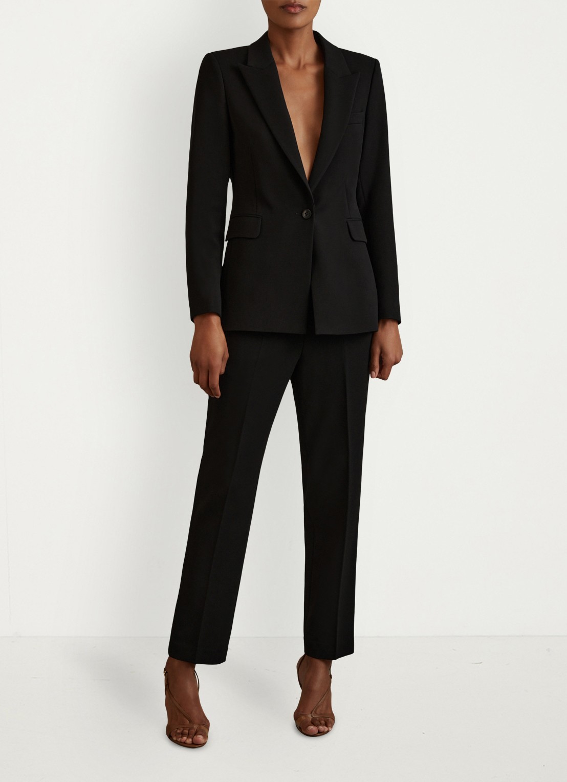 Reiss High waist straight fit pantalon met steekzakken - detail 5 black / zwart