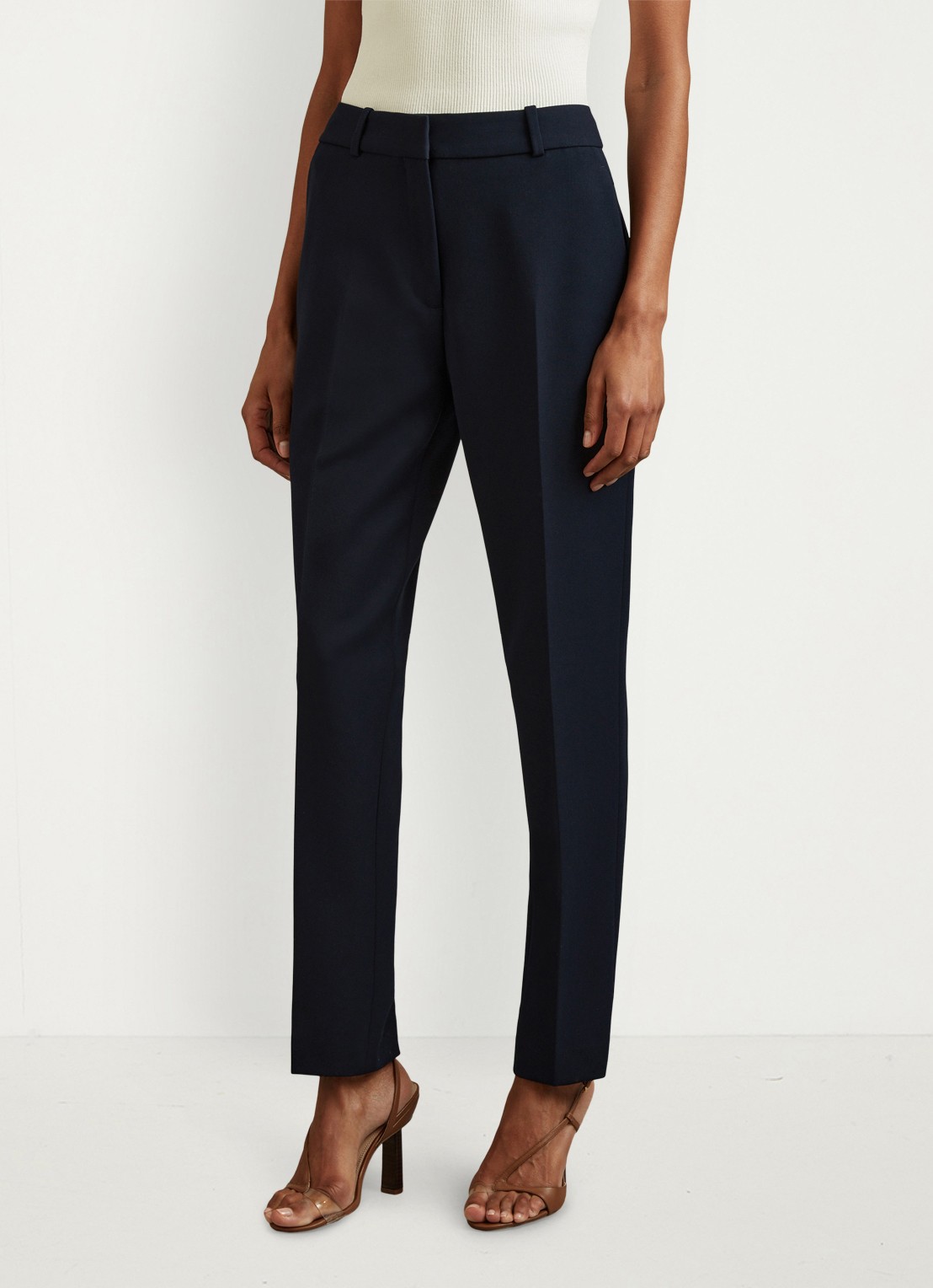 Reiss High waist straight fit pantalon met steekzakken - detail 3 donkerblauw