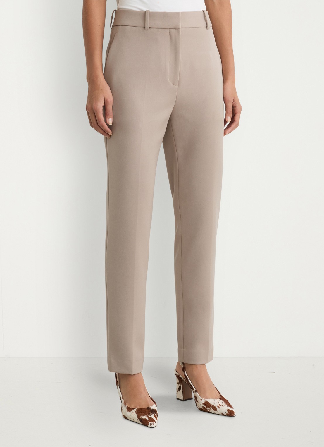 Reiss High waist straight fit pantalon met steekzakken - detail 4 stone neutral / beige