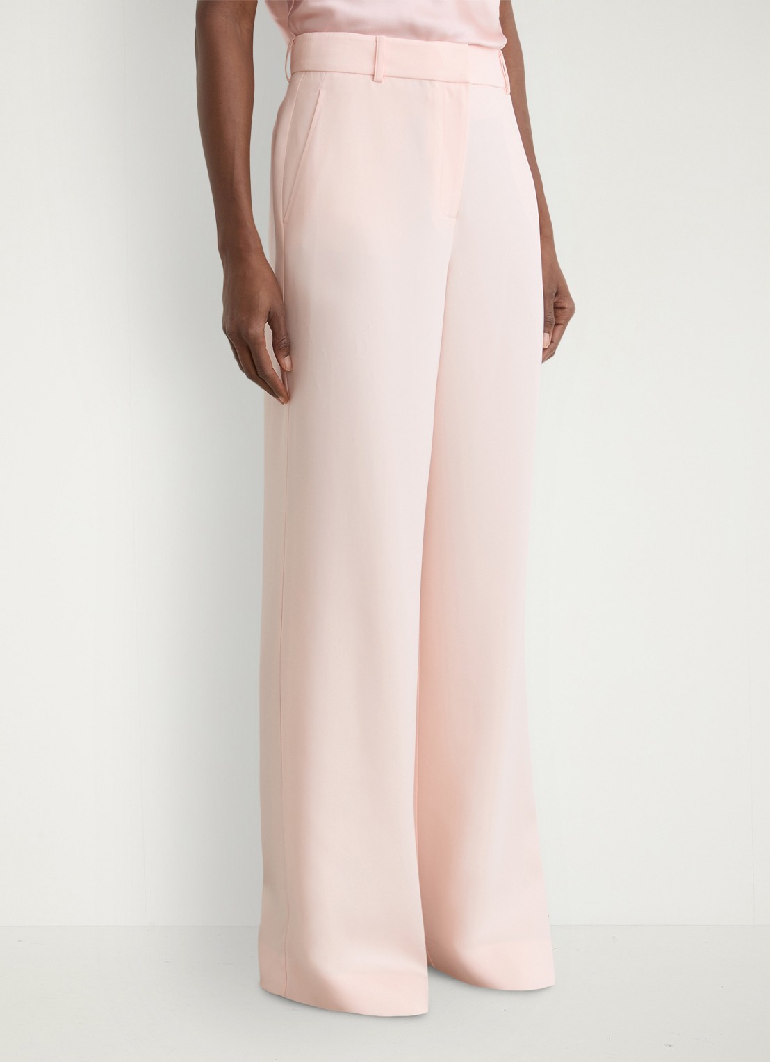 Reiss High waist wide fit pantalon met steekzakken - detail 4 lichtroze