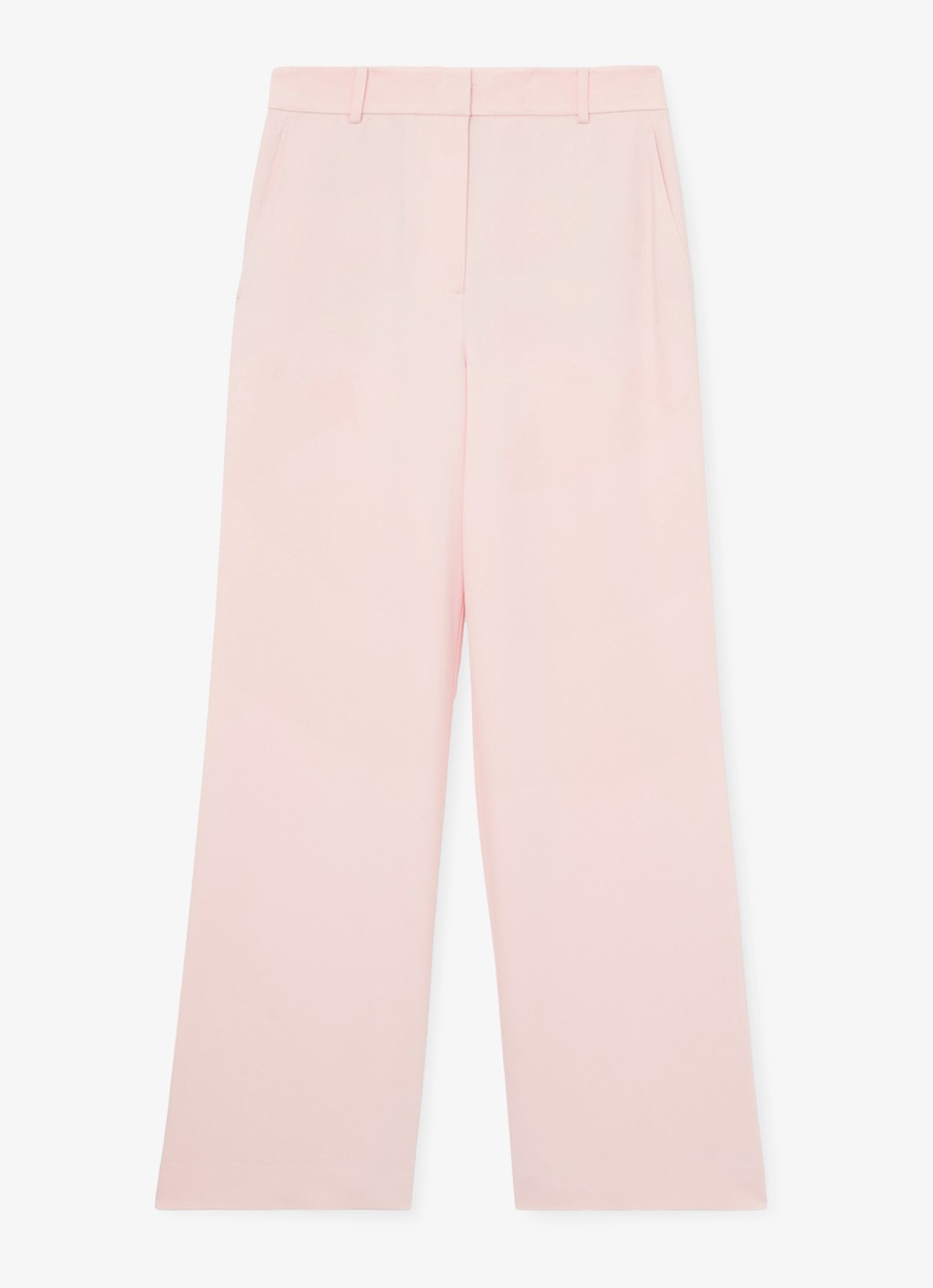 Reiss High waist wide fit pantalon met steekzakken - voorkant lichtroze