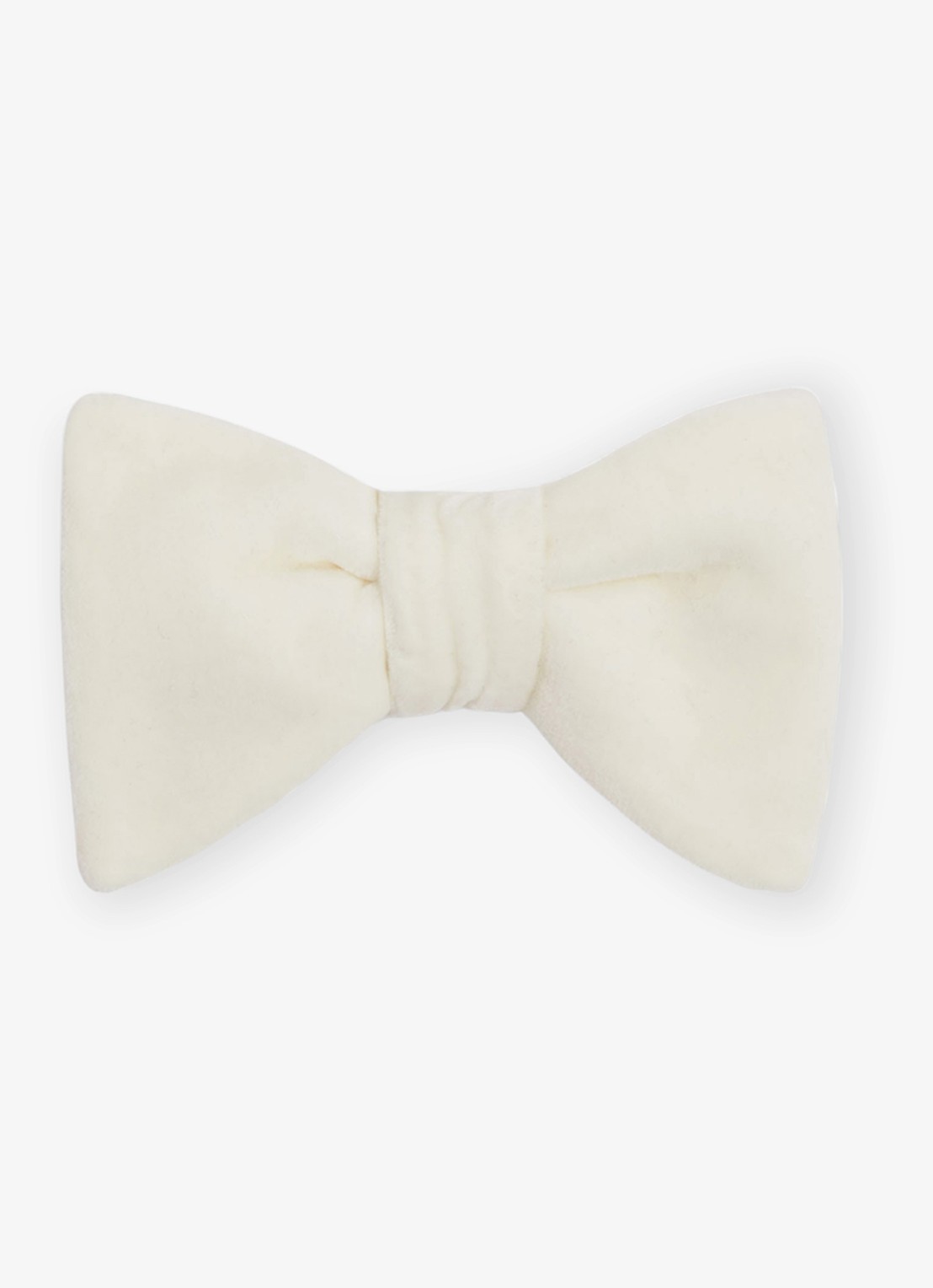 Reiss Hike vlinderdas van fluweel - voorkant 3 ivory / wit