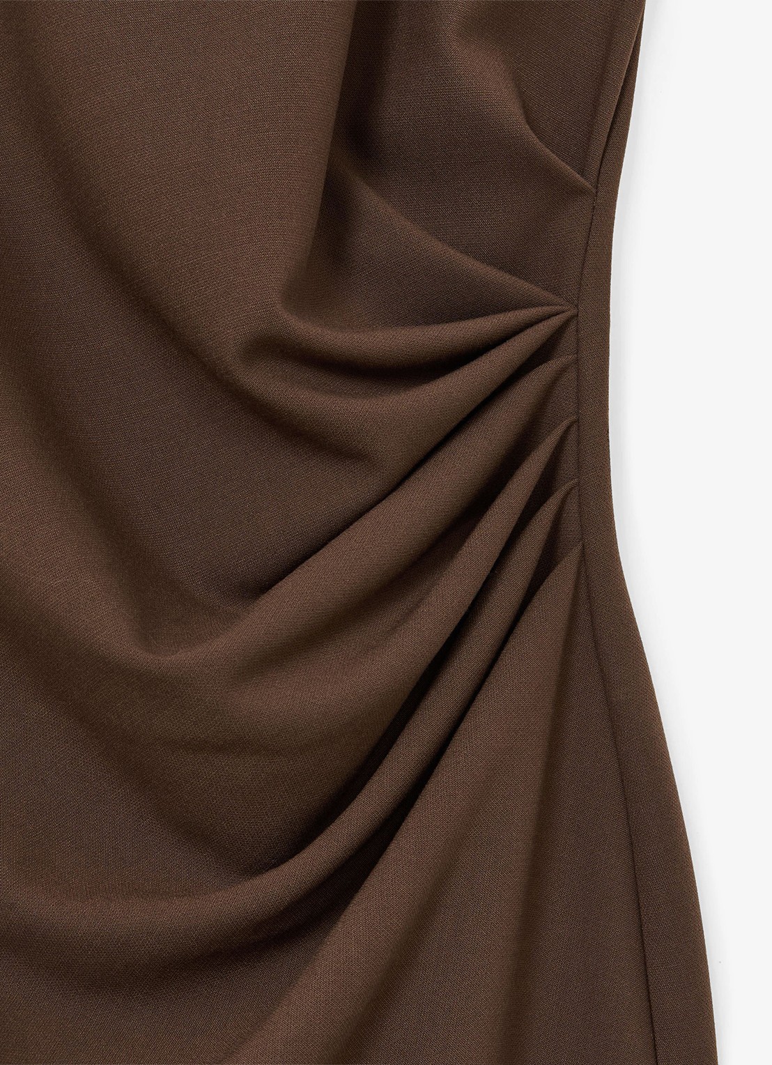 Reiss Hilary midi jurk met geplooid detail - detail 3 bruin