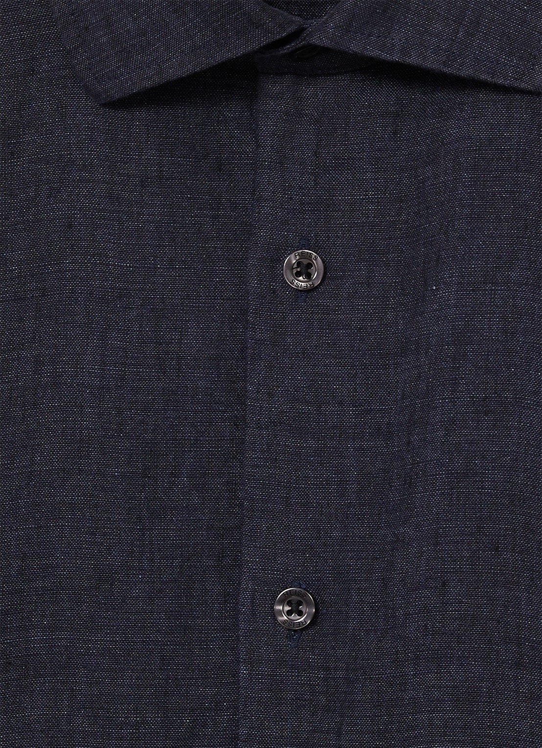 Reiss Holiday regular fit overhemd van linnen - detail 4 donkerblauw