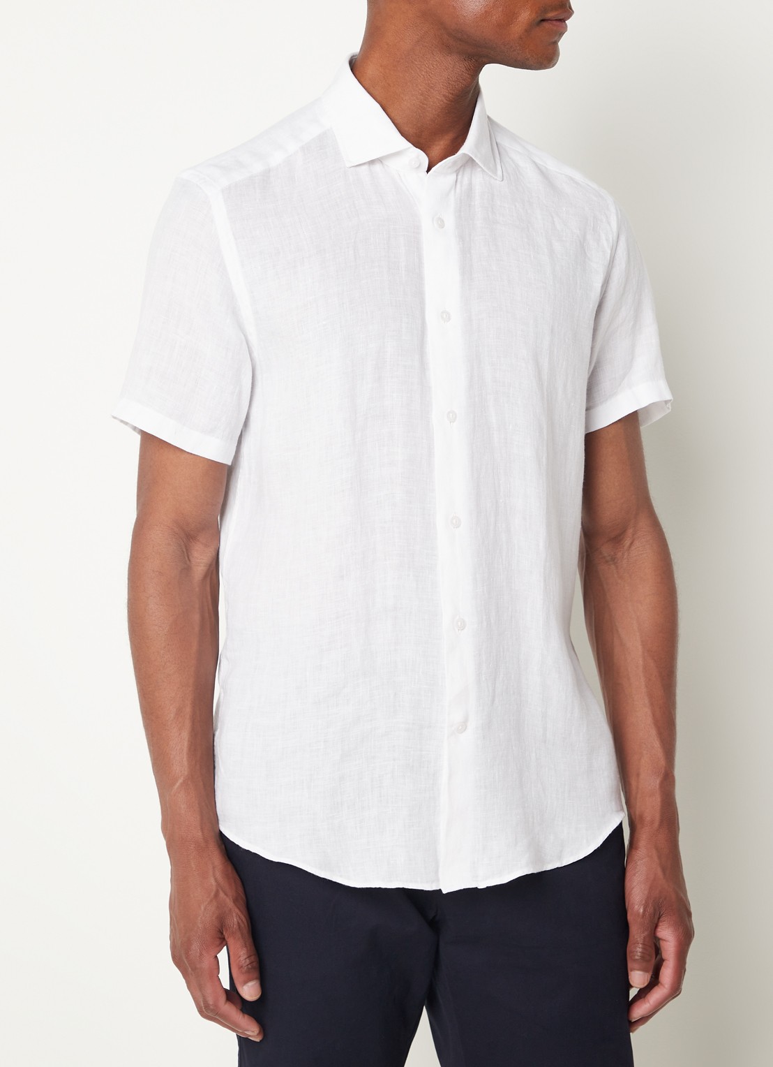 Reiss Holiday slim fit overhemd van linnen - detail 3 wit
