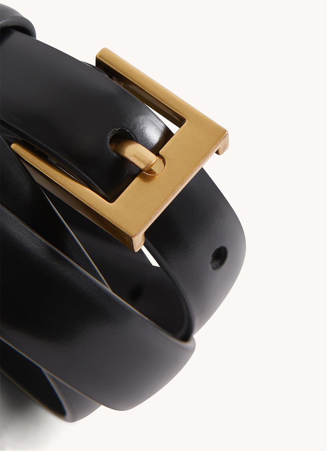 Reiss Holly riem van leer - detail 2 black / zwart