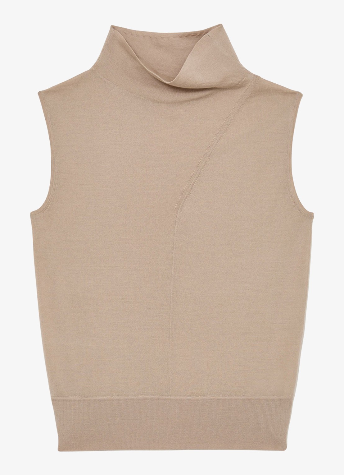 Reiss Honey top van wol met col - voorkant 2 beige
