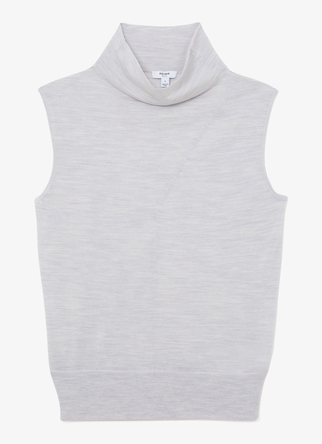 Reiss Honey top van wol met col - voorkant 4 grijs
