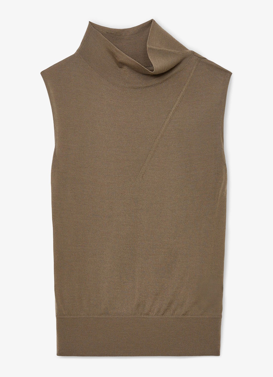 Reiss Honey top van wol met col - voorkant 4 khaki green / groen