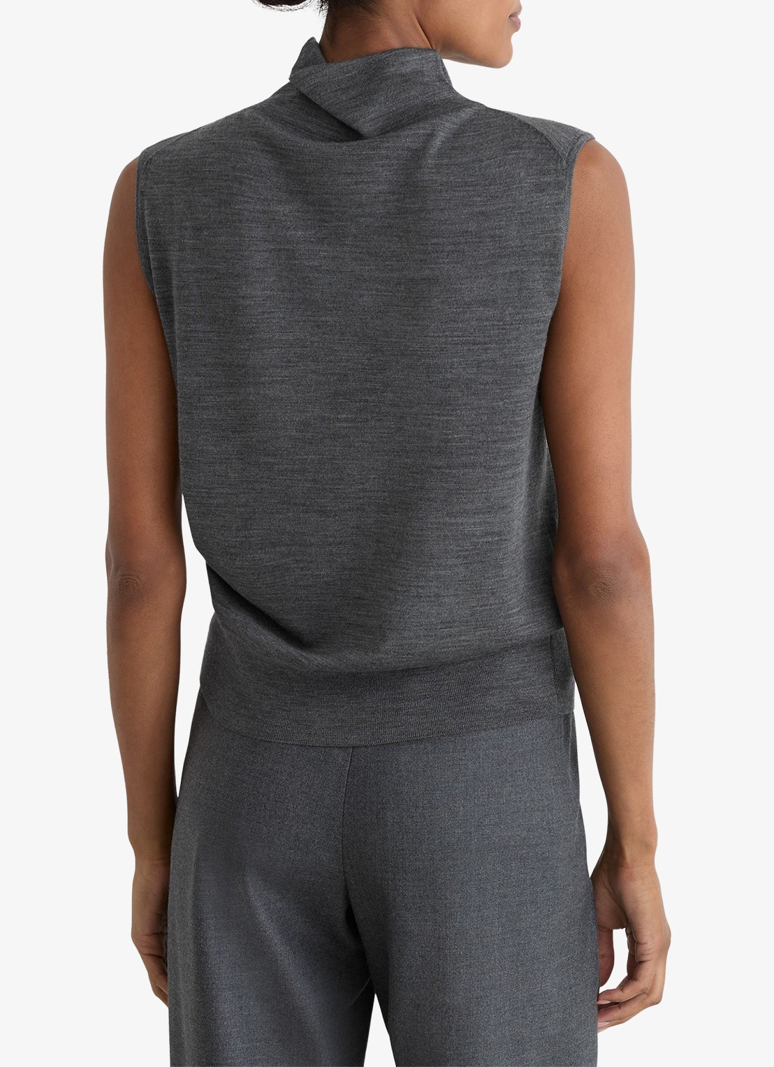 Reiss Honey top van wol met col - achterkant 6 dark charcoal grey / grijs