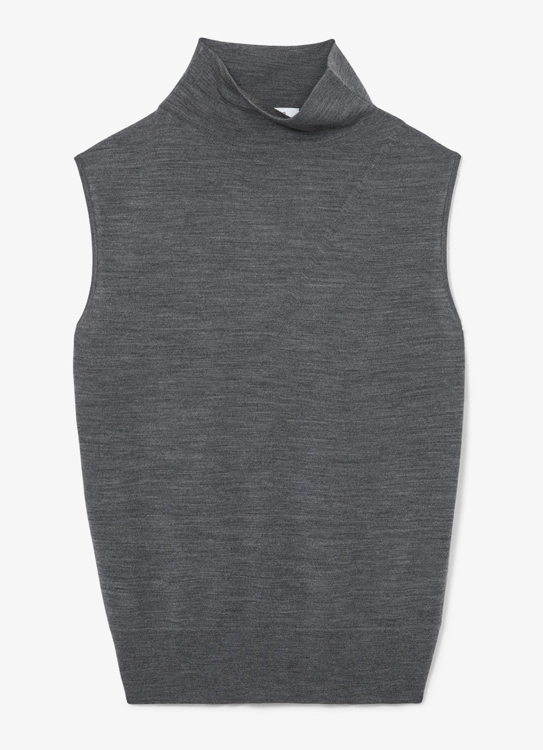 Reiss Honey top van wol met col - voorkant 4 dark charcoal grey / grijs