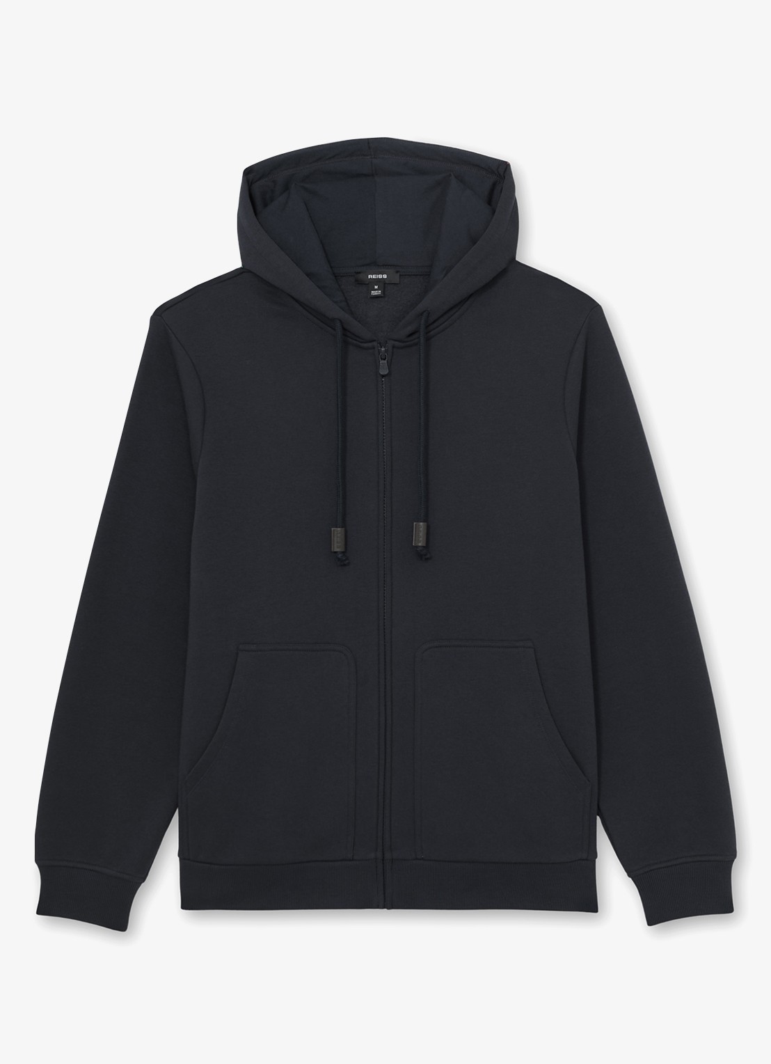 Reiss Howel sweatvest met capuchon  - voorkant navy / blauw