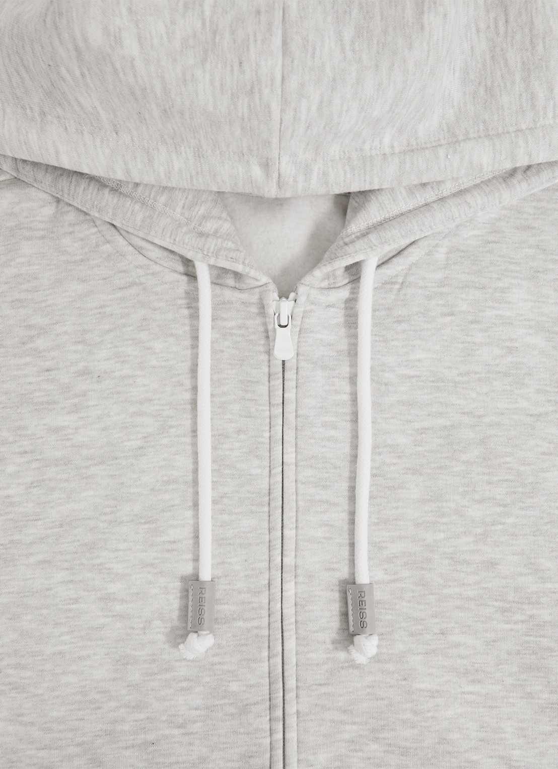 Reiss Howel sweatvest met capuchon  - detail 5 soft grey / grijs