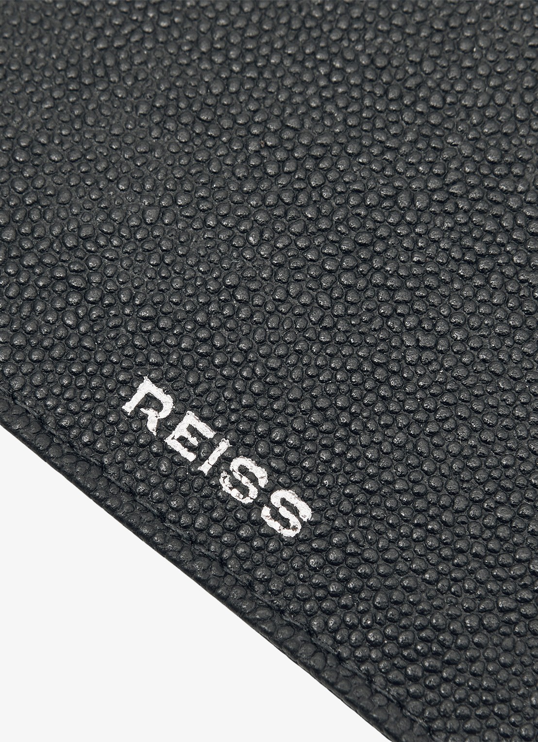 Reiss Hugo pasjeshouder van leer met structuur - detail 3 black / zwart
