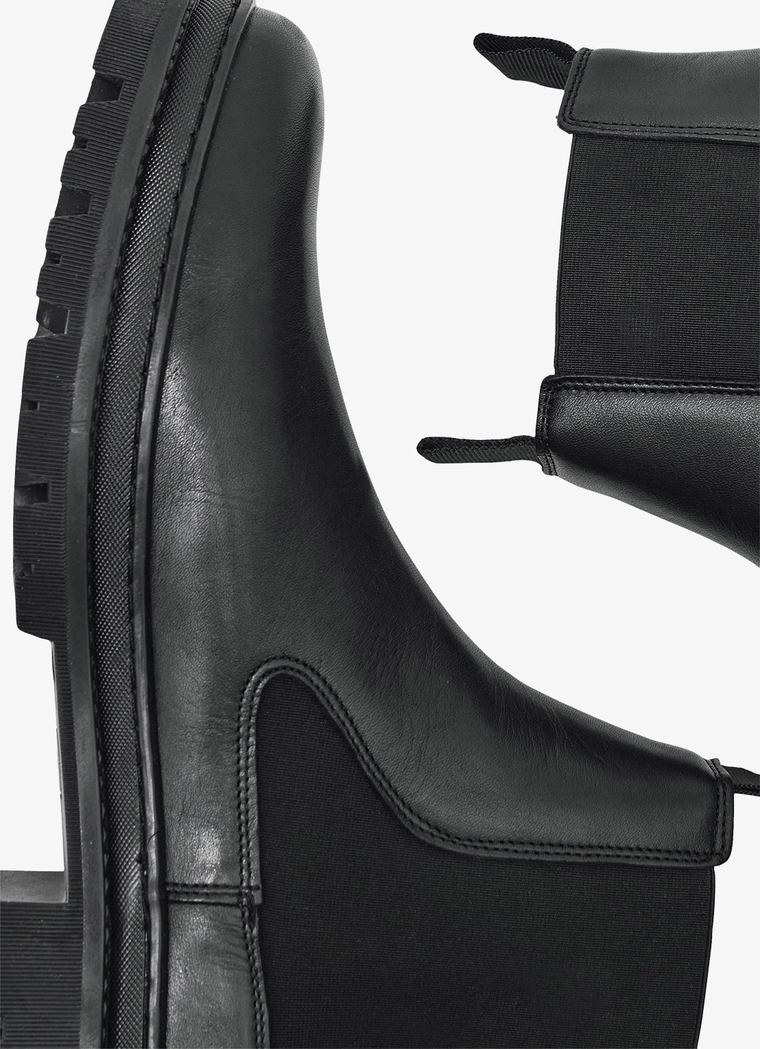 Reiss Huxley chelsea boot van leer - detail 5 black / zwart