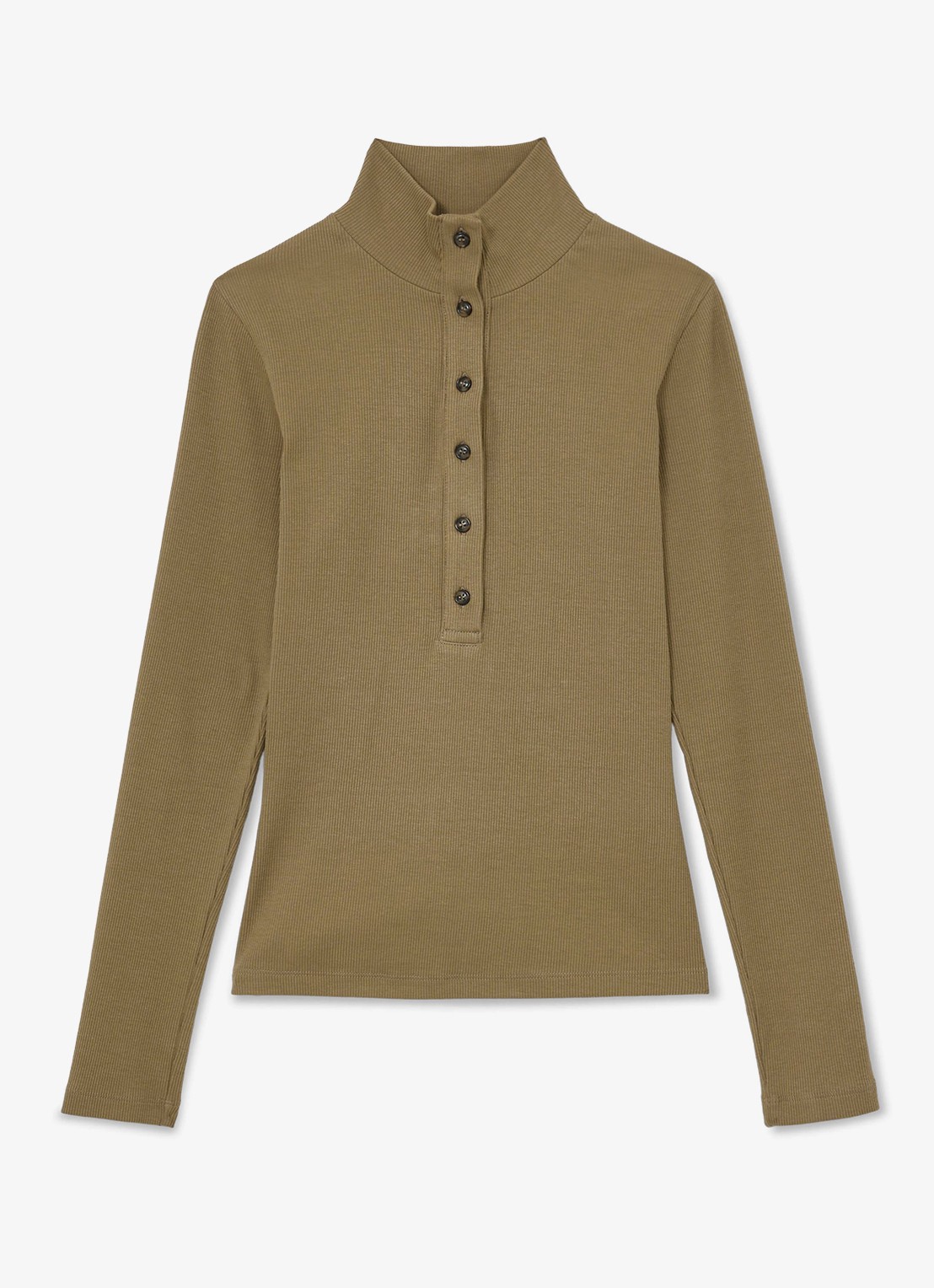 Reiss Ida top opstaande kraag - voorkant 5 donkerbeige
