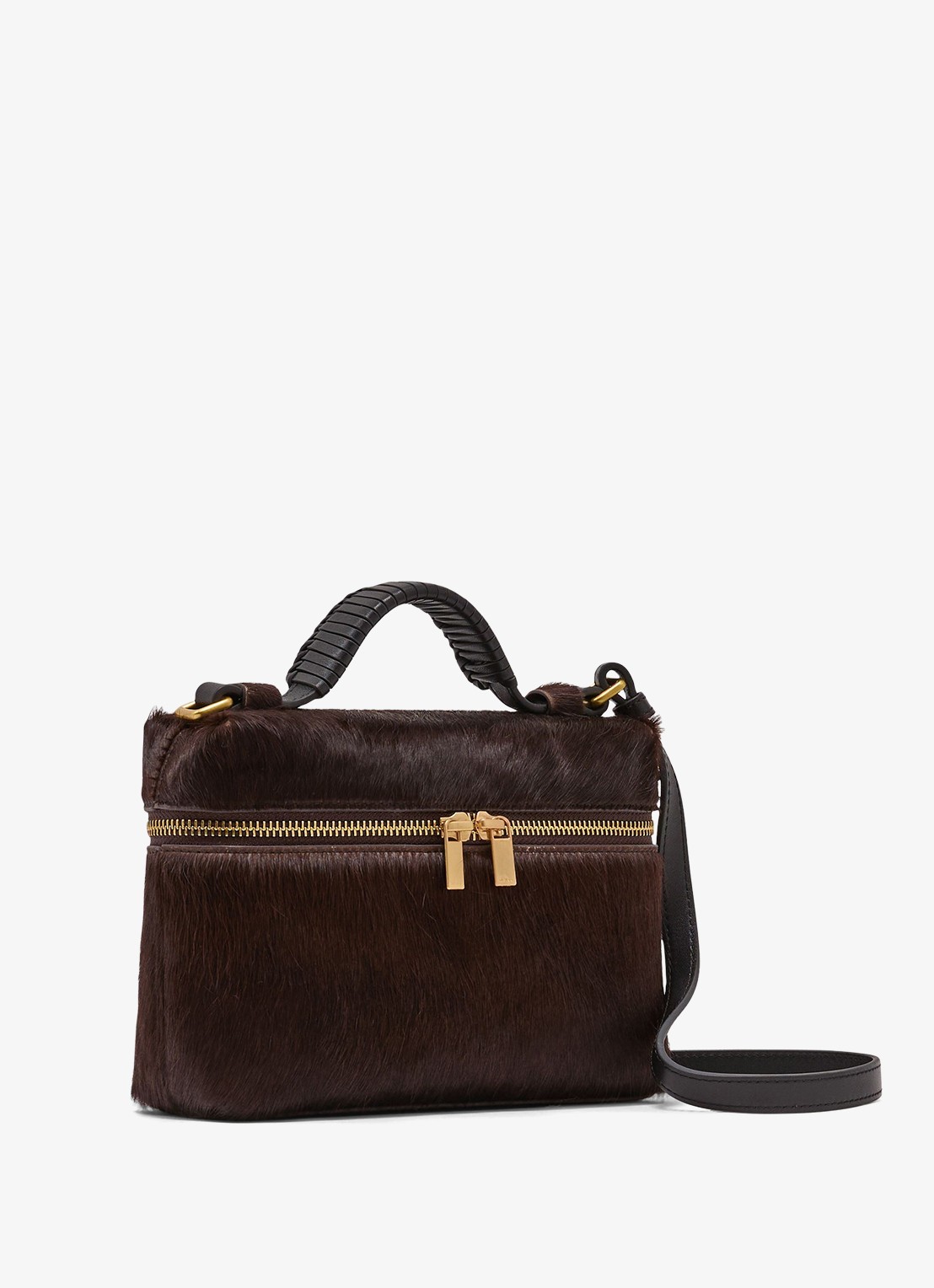 Reiss Ines crossbodytas van leer - detail 4 donkerbruin