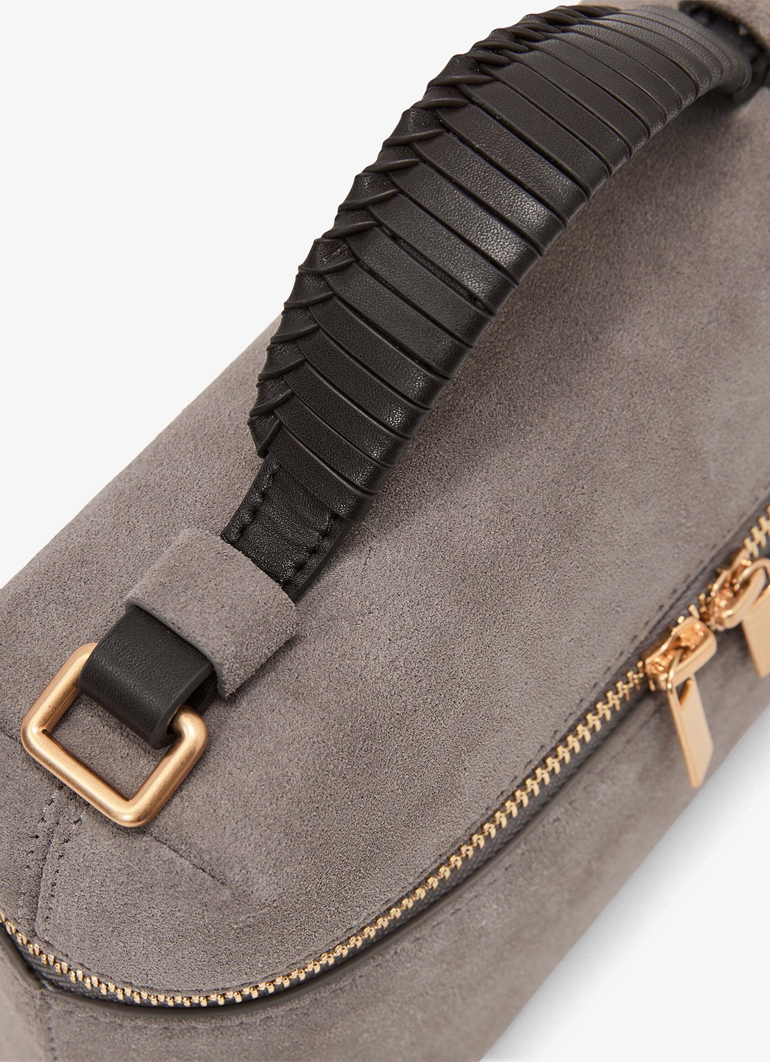 Reiss Ines handtas van suède met afneembare schouderriem - detail 6 grey / grijs