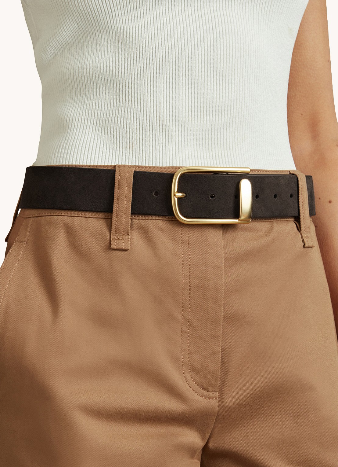 Reiss Iyla riem van leer - detail 2 chocoladebruin