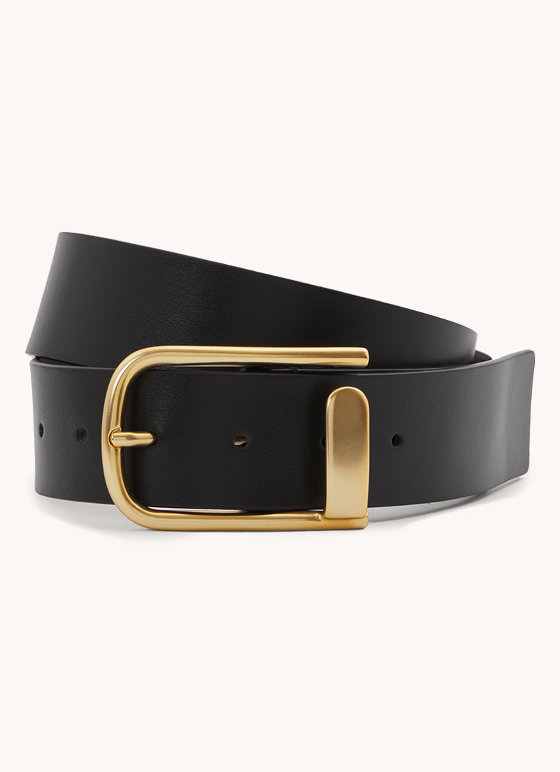Reiss Iyla riem van leer  - voorkant black / zwart