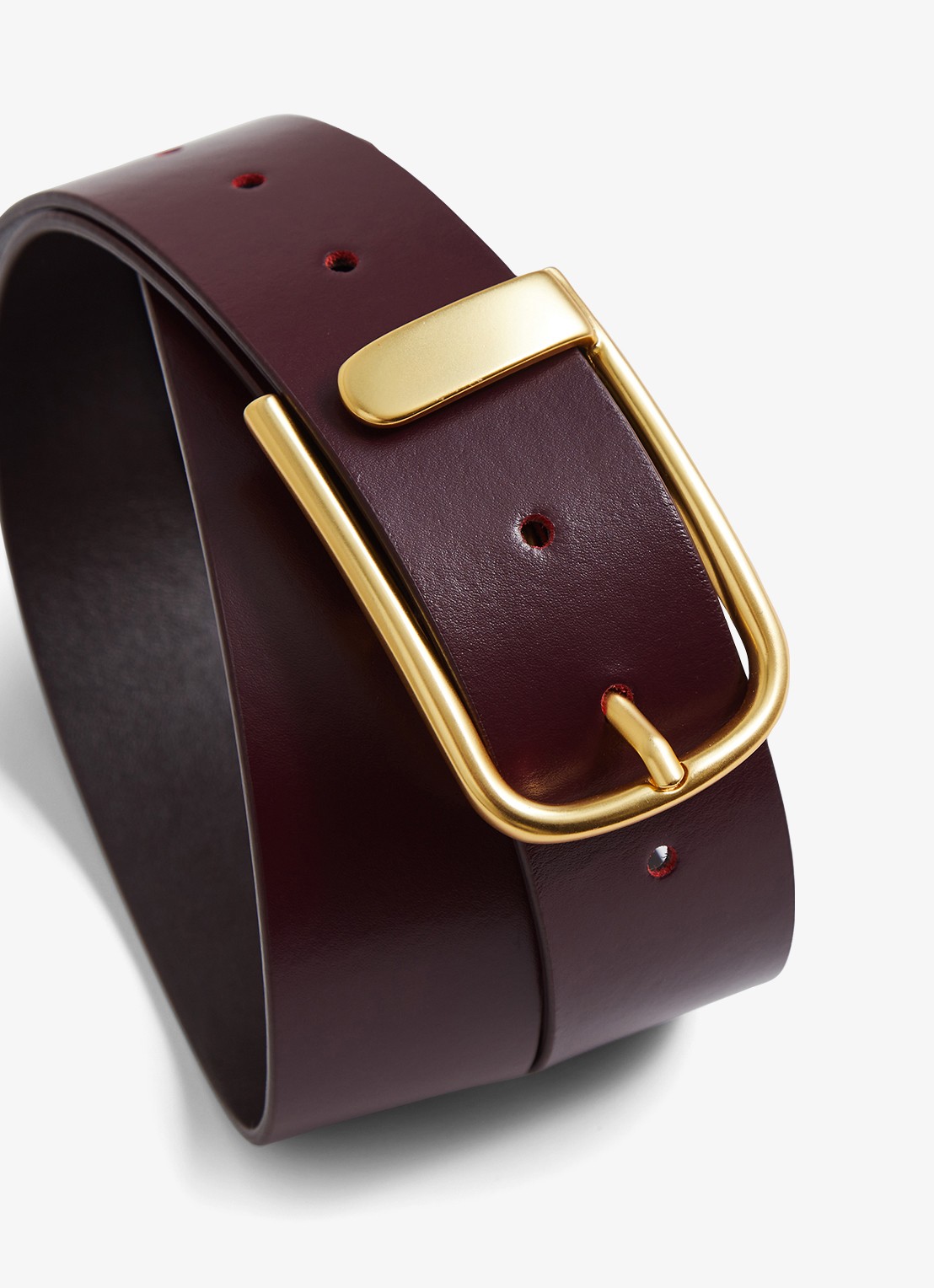Reiss Iyla riem van leer  - detail 4 aubergine