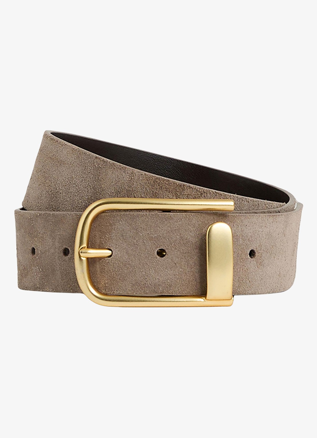 Reiss Iyla riem van leer  - voorkant donkerbeige