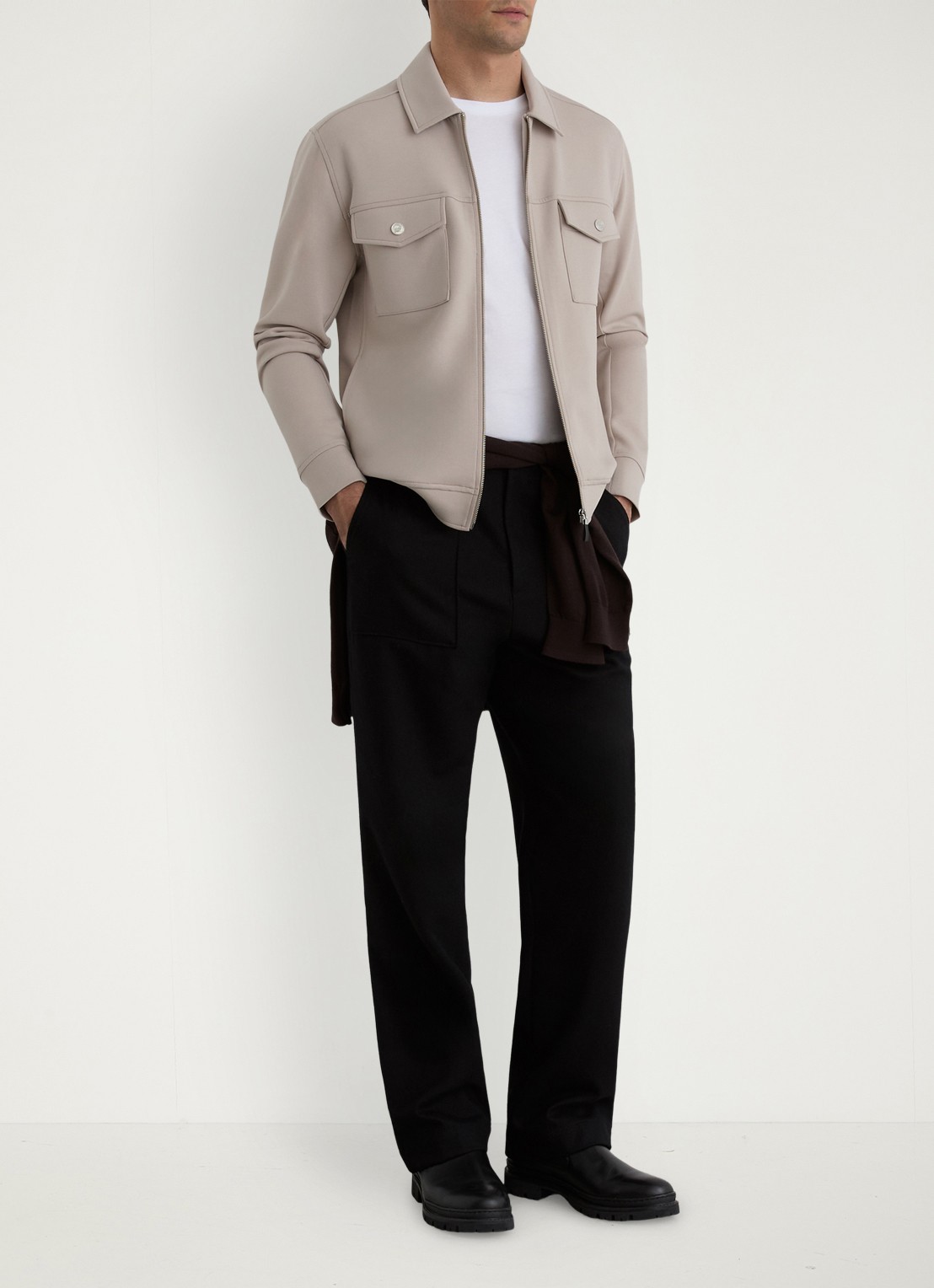 Reiss Jack met borstzakken - voorkant 2 beige