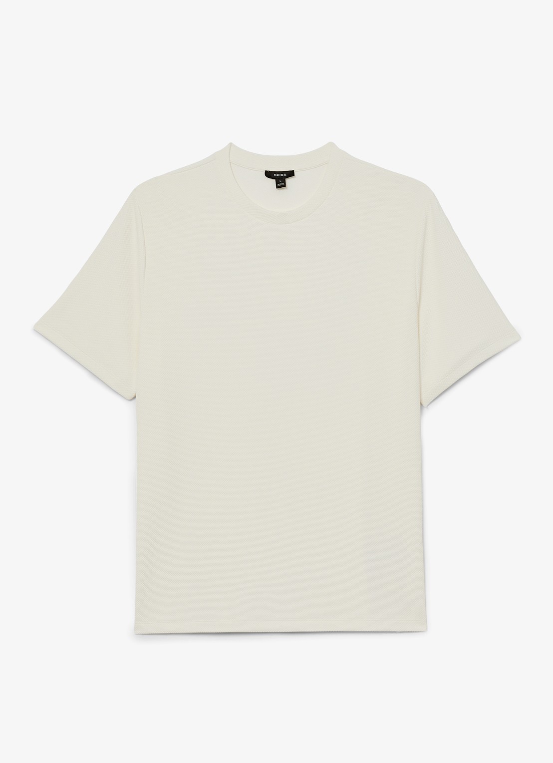 Reiss Jack T-shirt met structuur en ronde hals - voorkant 4 wit