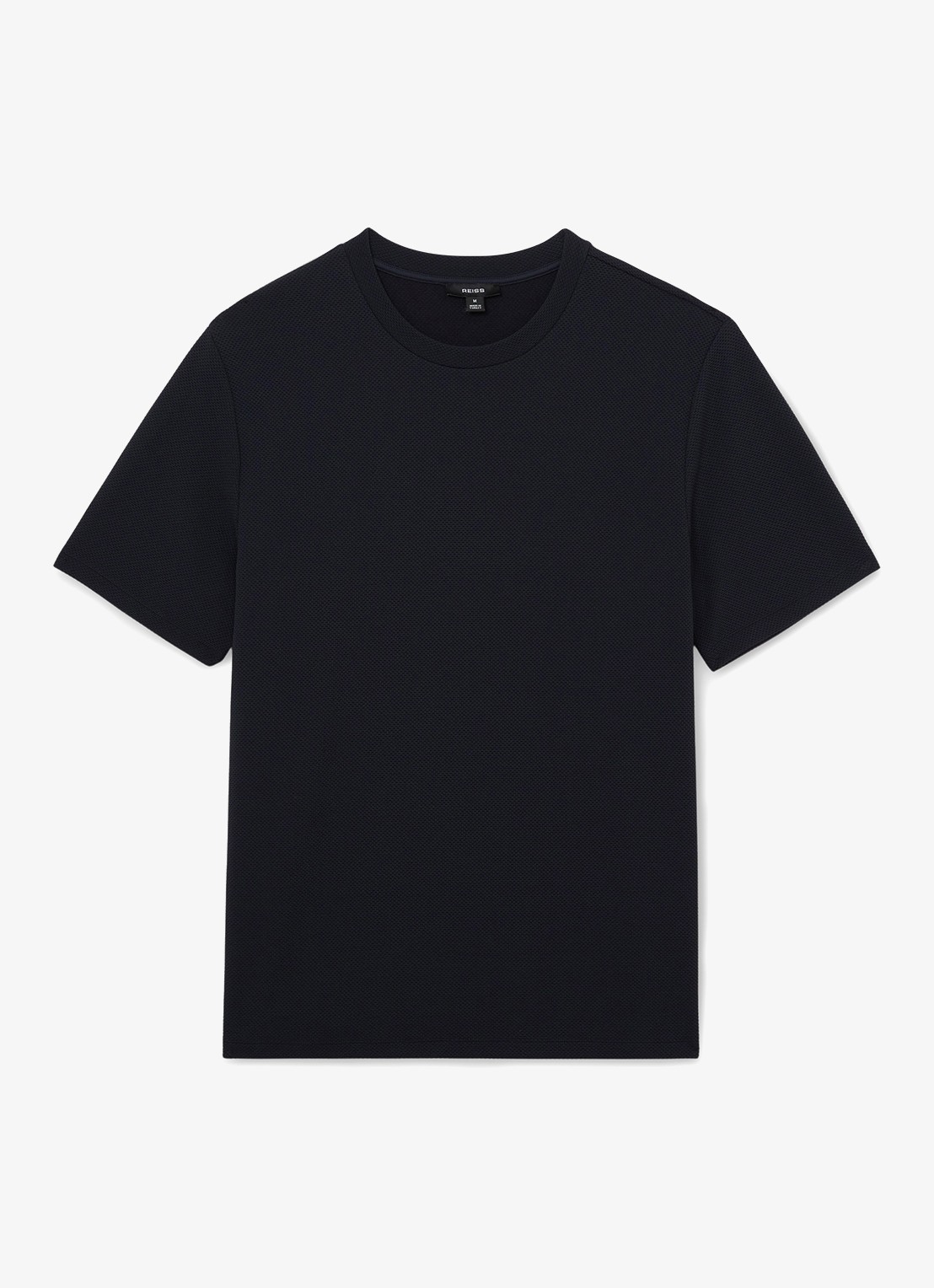 Reiss Jack T-shirt met structuur en ronde hals - voorkant 2 donkerblauw