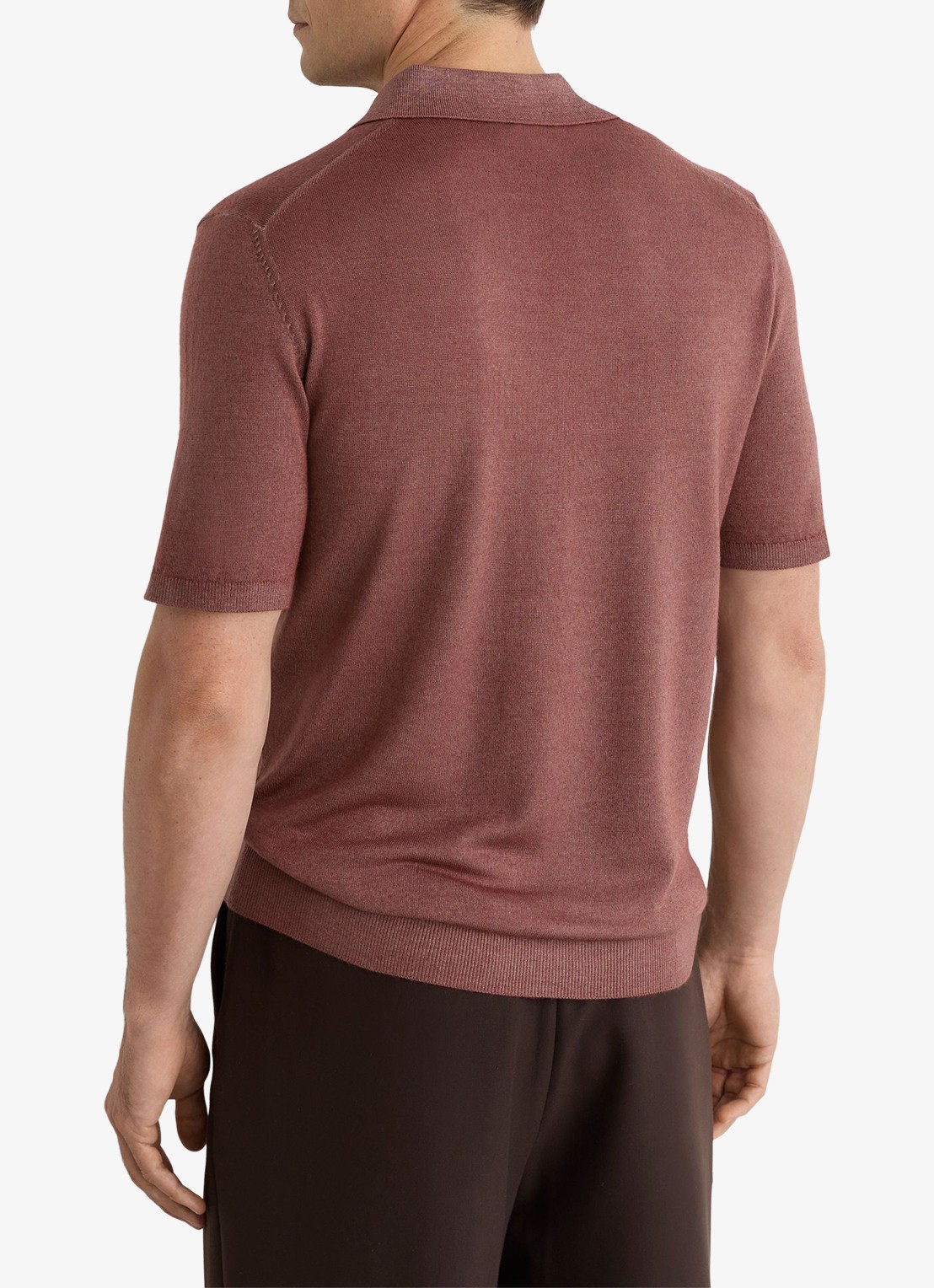 Reiss Jackdaw regular fit polo met strucuur - achterkant 5 rose pink / roze