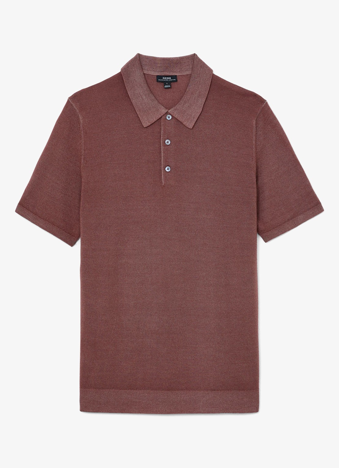 Reiss Jackdaw regular fit polo met strucuur - voorkant rose pink / roze
