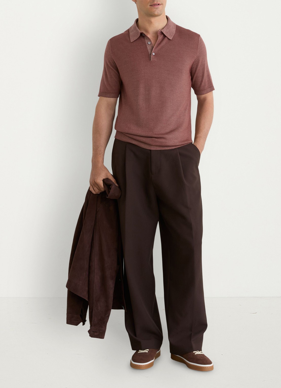 Reiss Jackdaw regular fit polo met strucuur - voorkant 7 rose pink / roze