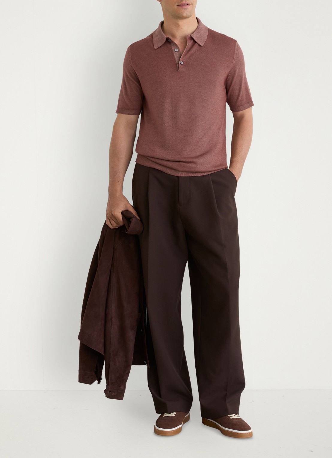 Reiss Jackdaw regular fit polo met strucuur - voorkant 2 rose pink / roze