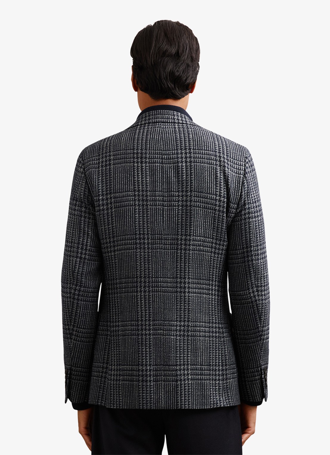 Reiss  Jacob regular fit colbert in wolblend met ruitdessin - achterkant 3 grijs