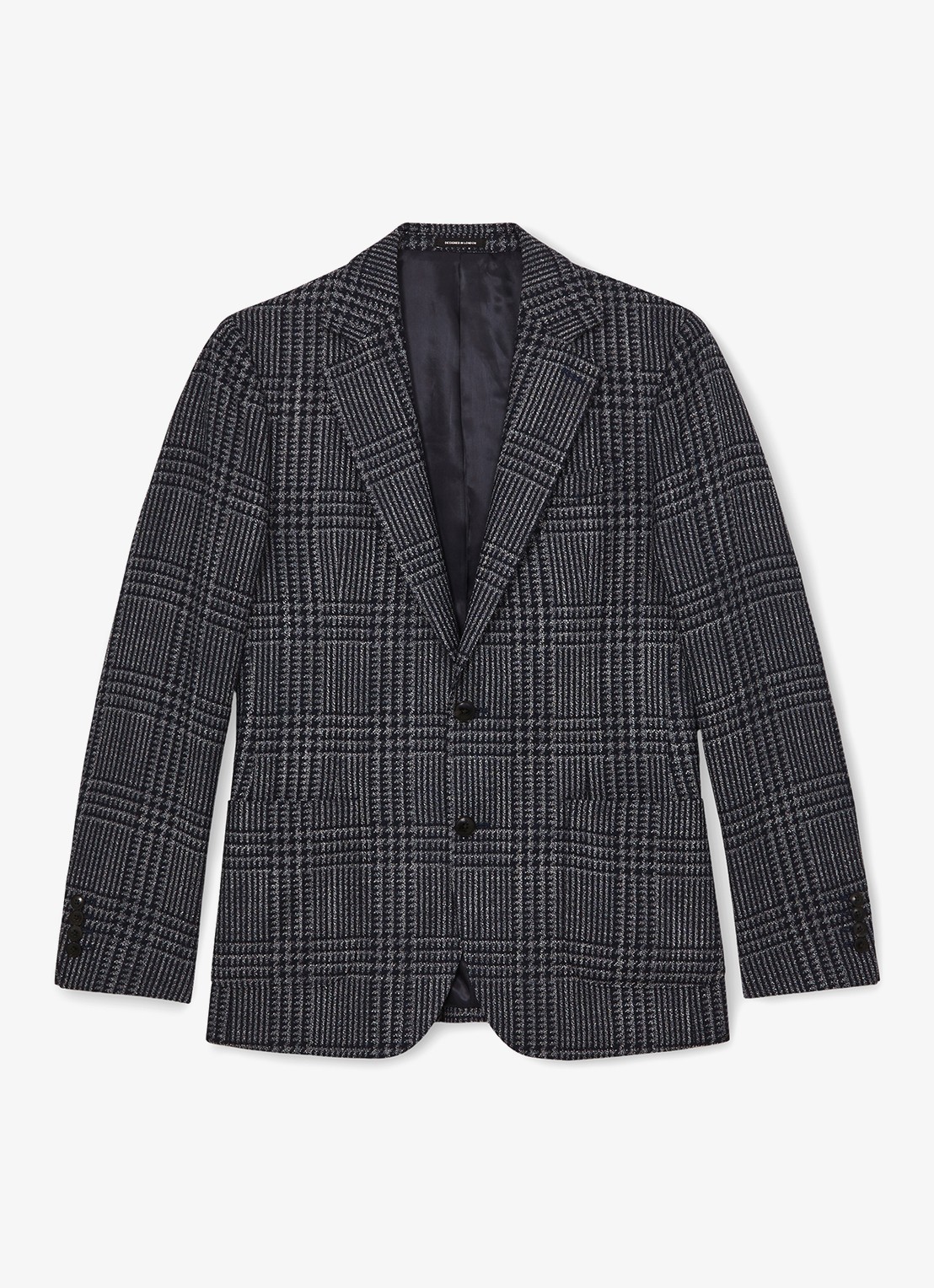 Reiss  Jacob regular fit colbert in wolblend met ruitdessin - voorkant grijs