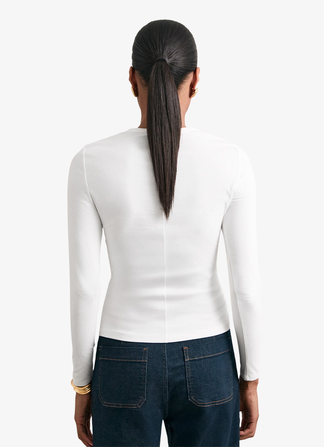 Reiss Jada longsleeve met ronde hals - achterkant 7 wit