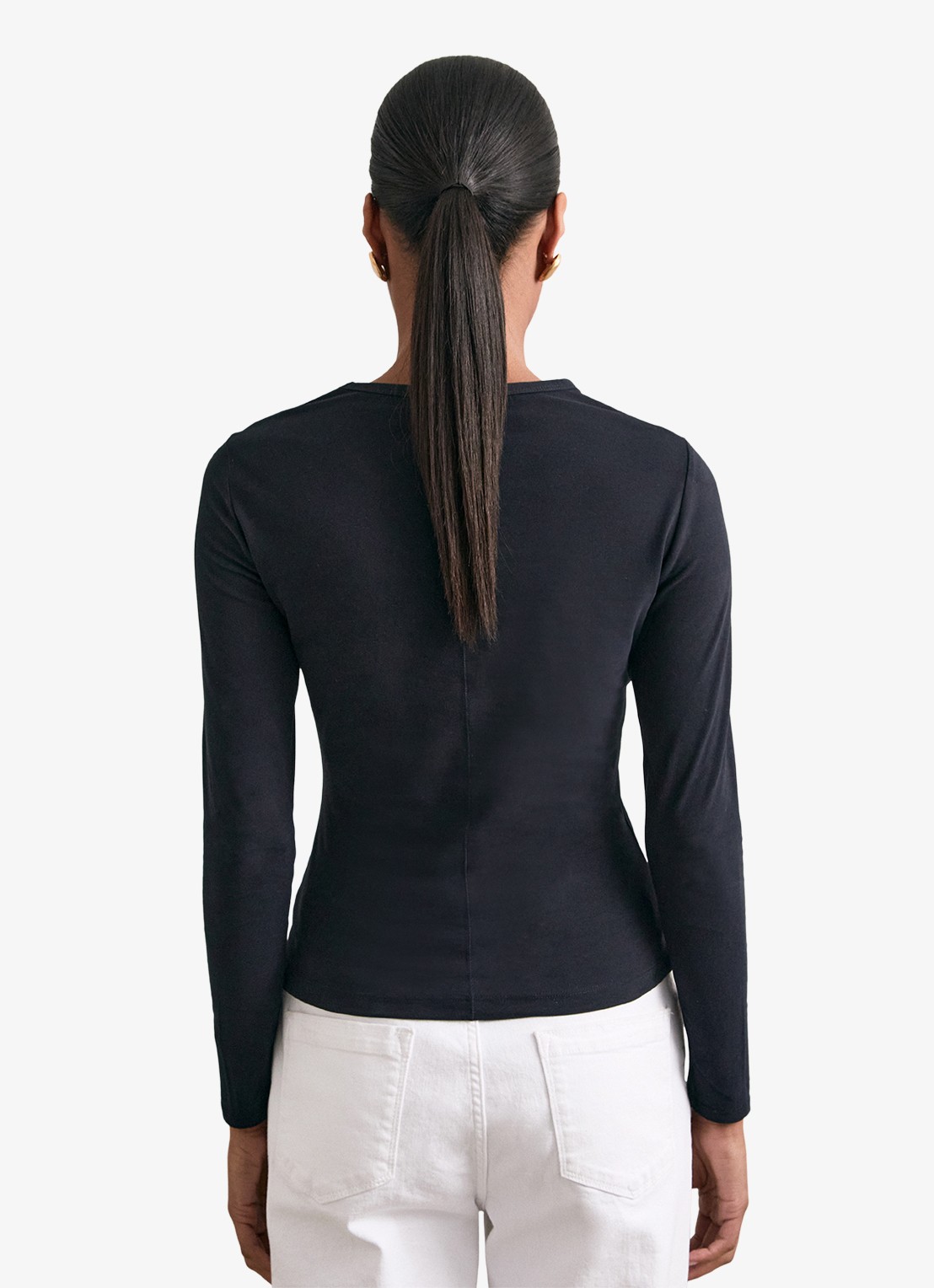 Reiss Jada longsleeve met ronde hals - achterkant 6 zwart