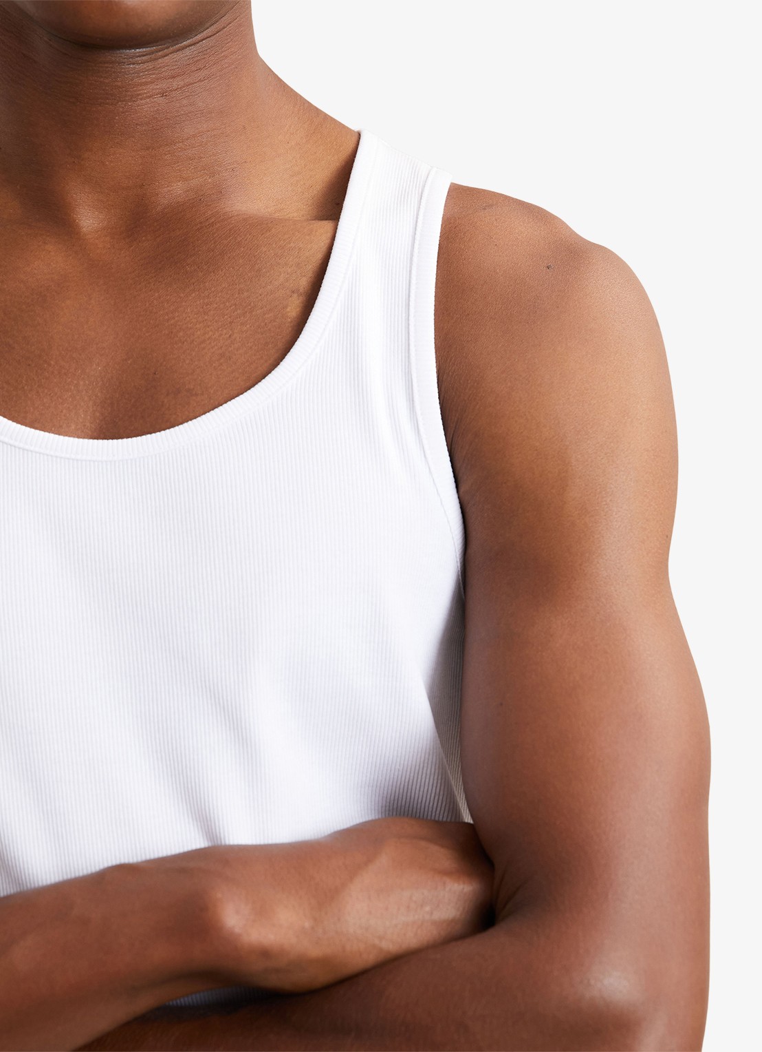 Reiss Jaden singlet met ronde hals  - detail 6 white / wit