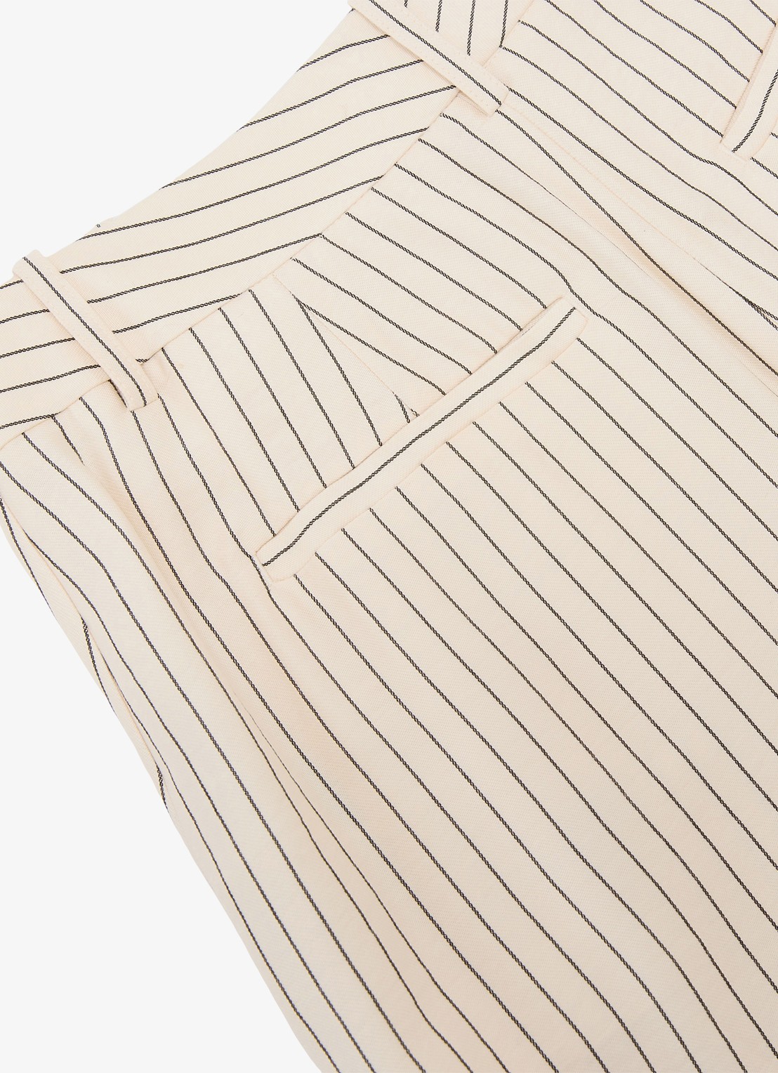Reiss Jayce high waist wide fit pantalon met streepprint - detail 7 creme