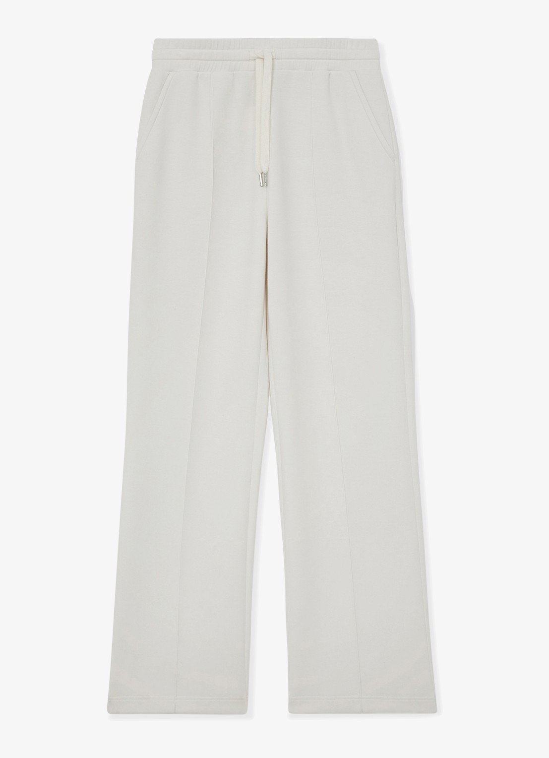 Reiss Jemma high waist straight fit joggingbroek met steekzakken - voorkant wit