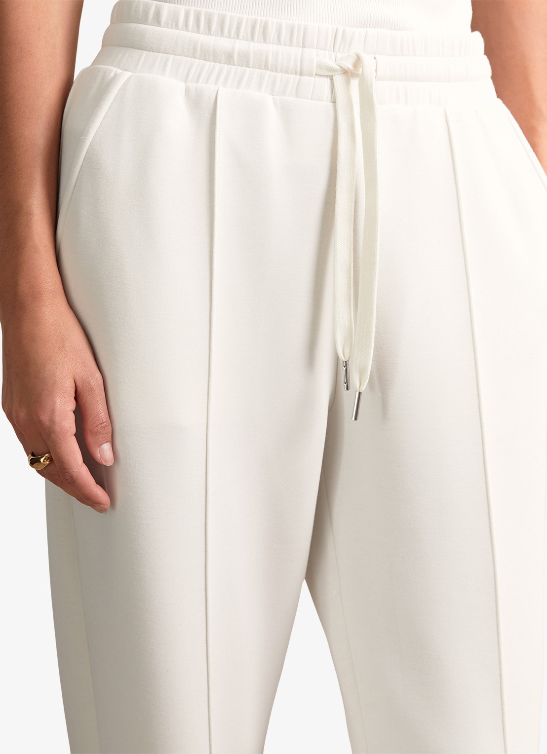 Reiss Jemma high waist straight fit joggingbroek met steekzakken - detail 8 wit